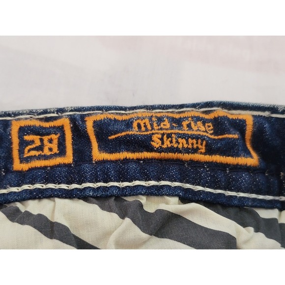 Rock Revival Rosalie Skinny Jeans Womens 28 Embellished Rhinestone Pockets - Picture 8 of 14